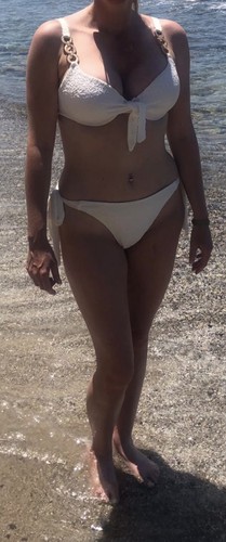 Ladies white textured bikini - textured,