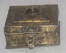 Old Vintage Tribal Handcrafted Original Mughal Casting Brass Jewelry Art Box 99