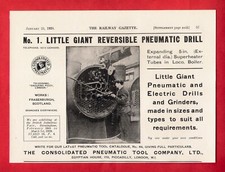 Vintage Railway Advert 1929 - No 1 "Little Giant" Reversible Pneumatic Drill