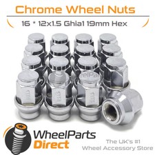 Wheel Nuts (16) 12x1.5 Ghia for Ford Focus RS [Mk1] 02-04 on Original Wheels