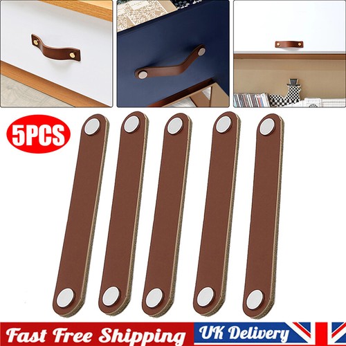Leather drawer handles - 5x,