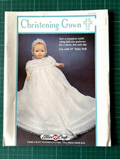 Christening Gown 15" Baby Dolls Clothes UNCUT Sewing Pattern Fibre Craft FCM290