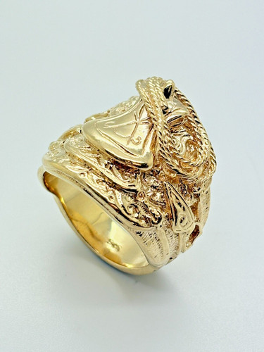 9ct yellow solid gold saddle - solid,