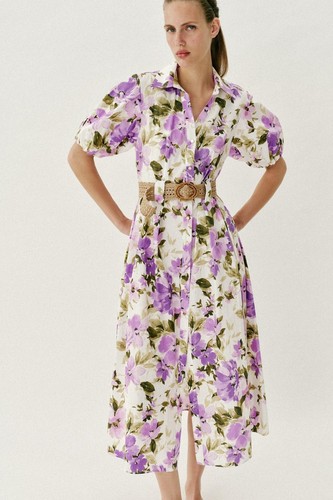 Zara floral print belted midi - belted,