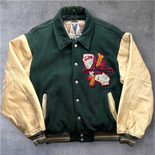 80s 90s avirex leather stadium - avirex,