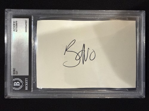 Bono signed cut autograph - cut,
