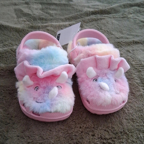 Kids unicorn faux fur croc - kids,