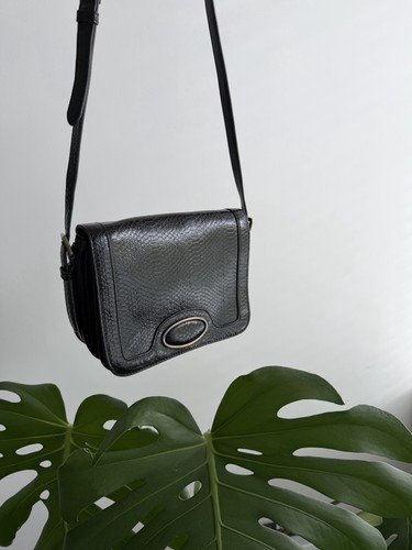 Zara black leather croc - leather,