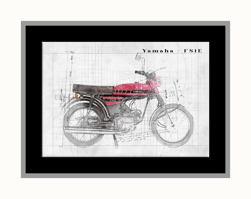 Line tech drawing yamaha fs1e - drawing,
