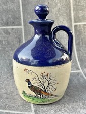 VINTAGE SALT GLAZE BOTTLE LINDISFARNE MEAD PHEASANT DESIGN