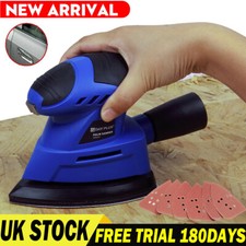 HEAVY DUTY 130W DETAIL PALM CORNER MOUSE HAND SANDER SANDING TOOL & 6 SHEETS Uk