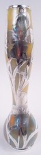 Loetz Alvin Vase 75 Antique Art Nouveau Iridescent Austrian Glass Silver Overlay