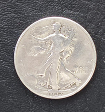 1937 walking liberty 900 - walking, .900