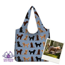 COCKAPOO TOTE BAG - CREAM, BLACK & CHOCOLATE DOG DESIGN - COCKERPOO GIFT