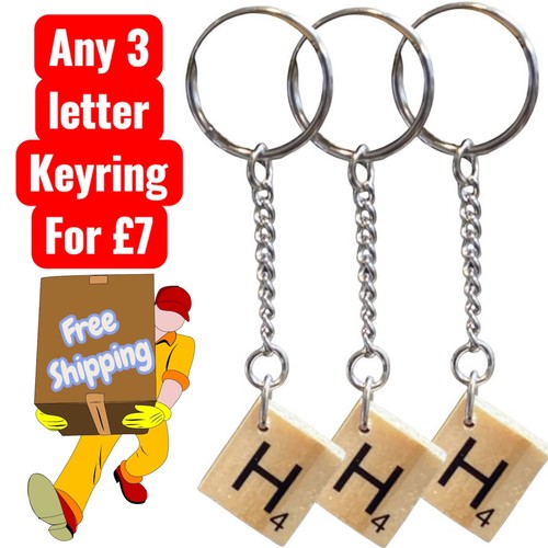 Scrabble letter keyring gift - scrabble,