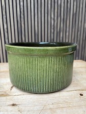 Very Large Vintage West German Green Ceramic Planter Bowl Plant Pot - Retro MCM