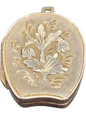 Vintage Sterling Silver Floral Engraved Locket Pendant Necklace T2650 JSJ218