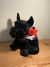 BLACK SCOTTIE DOG BEANIE. SOFT