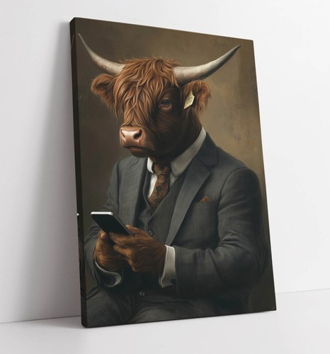 Highland cow wearing suit - wearing,
