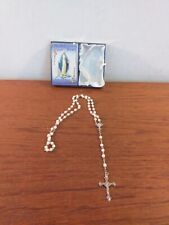 Vintage rosary beads italian, White 