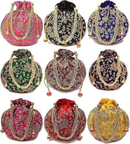 Designer silk potli - potli, bag