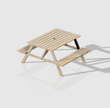 3d Printed 1/18 Scale Picnic Bench, For Scale Model Diorama