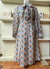 Vintage 1970s Floral Pussybow Secretary Dress  Shirtwaister Floaty Midi 36" Bust