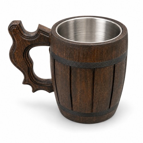 Viking wooden beer mug - viking, tankard