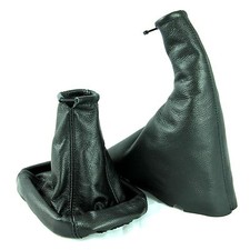 VAUXHALL CORSA C 2000-06 COMBO BLACK LEATHER GEAR SHIFT STICK GAITER HANDBRAKE