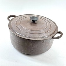 Vintage Le Creuset France Cast Iron Casserole Dutch Oven Pot Brown