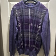 PETER SCOTT  Trump Scotland Argyle Sweater Size XL Wool Angora Golf