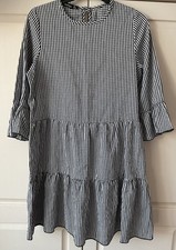 New Ladies Black Gingham Dress - Boohoo Size 8
