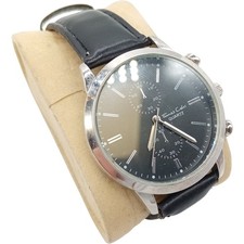 THOMAS CALVI Quartz Wristwatch Black Dial Chronograph Men's Pre-Loved