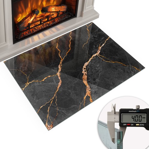 Glass stove protector - glass, log