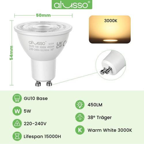 100x led gu10 38 - gu10, 7w