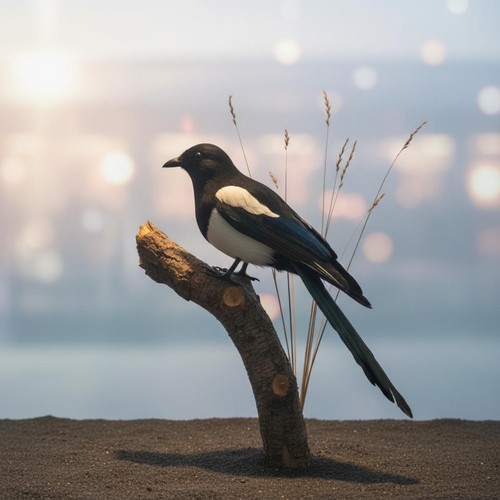 Feather magpie ornament - magpie,