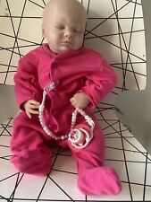 Reborn newborn Baby Doll eyes closed by C Peek magnetic dummy/mouth