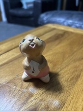 Pendelfin Rabbit Rolly Bunny 60's Hand Painted Vintage Stonecraft Figurine Pink