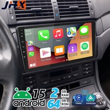 64G Android 14 Apple CarPlay Car Stereo Radio GPS Head Unit For BMW 3 Series E46