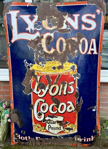 Rare enamel sign frys cocoa - sign,