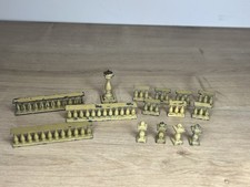 B97: Vintage Britains Lead Floral Garden Ballustrade Sections & sundail 