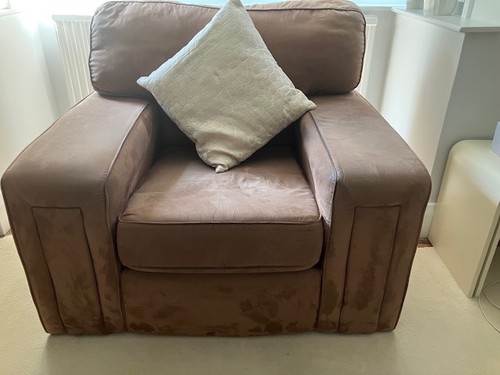 Faux suede armchairs in - armchairs,