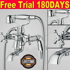 Traditional Victorian Bath Filler Shower Mixer Tap with Handset Bathroom Taps UK