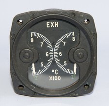 Dual Exhaust Temperature Gauge 319MV/MB Smiths Instrument RAF Vintage Aircraft