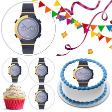 Watch Clock Cake Topper Party Decoration Edible Birthday Celebration Cupcake