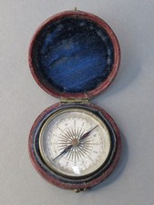 Antique Victorian Period Leather Cased Pocket Compass