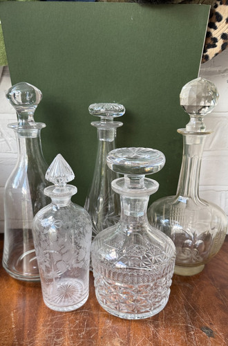Antique cut glass decanters - cut,