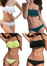 Ladies Sexy Swimwear Beachwear Fringe Bandeau Bikini Sets For Women, Size 10-12