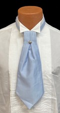 Light Blue Cravat with Tie Pin Pre-Tied Ascot Necktie Victorian Costume Formal