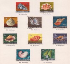 (F281-15) 1969 PNG 2sets 10stamps shells 1st & 2nd series 5c to $1 (O) 